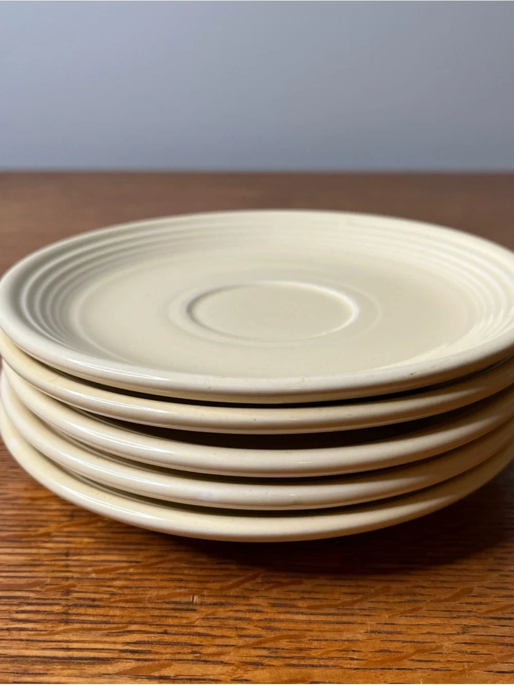 Vintage Original Fiestaware Ivory Saucers 6